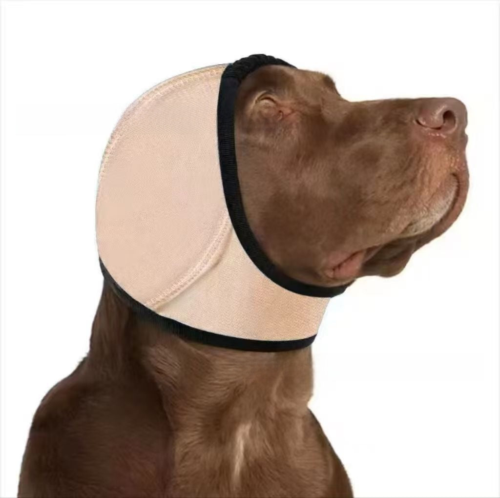 Cache-oreilles anti-bruit pour chien, coloris blanc cassé
