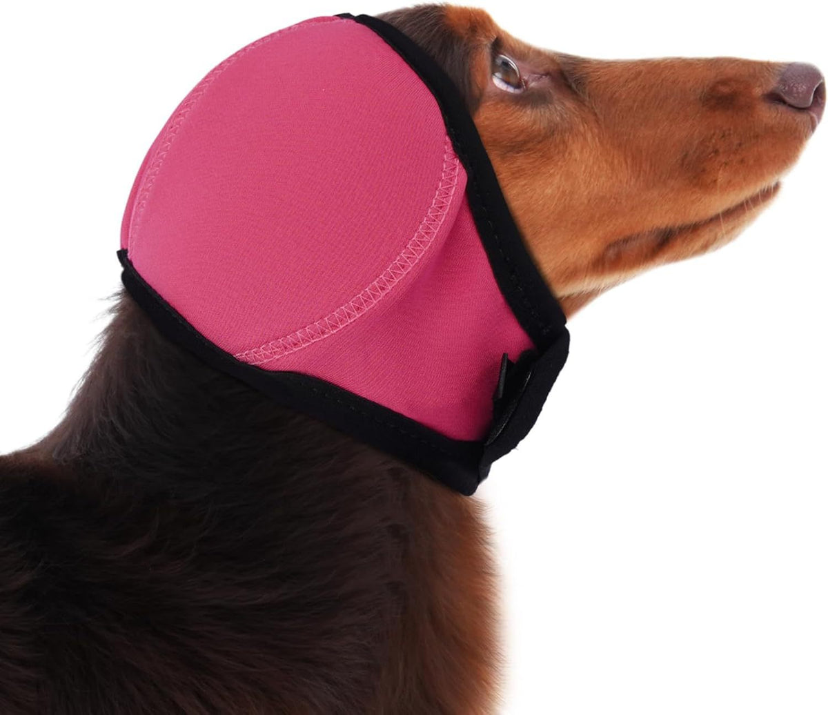 Cache-oreilles anti-bruit pour chien, coloris rose framboise (modèle 2)
