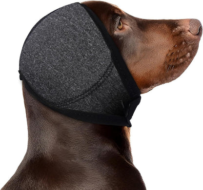 Cache-oreilles anti-bruit pour chien, coloris gris foncé (modèle 2)